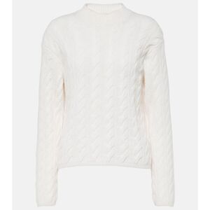 NEW $445 Vince Women's Twisted Cable Wool Cashmere  Sweater, Sz Large Off White